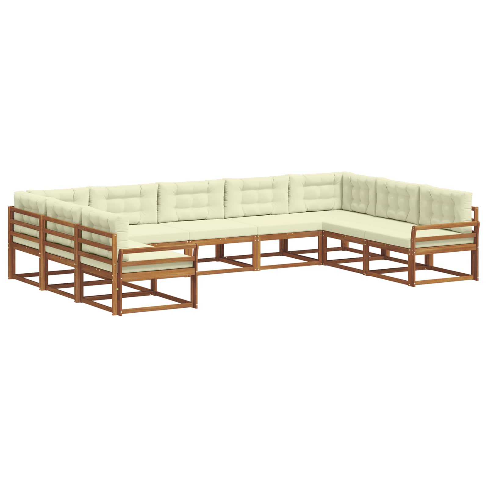 Outdoor-Sofagarnitur 9 stk. Natur und Creme