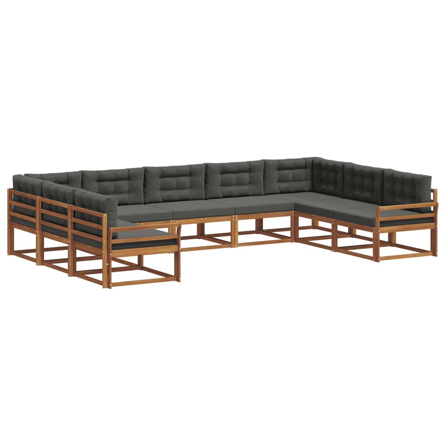 Outdoor-Sofagarnitur 9 stk. Natur und Anthrazit