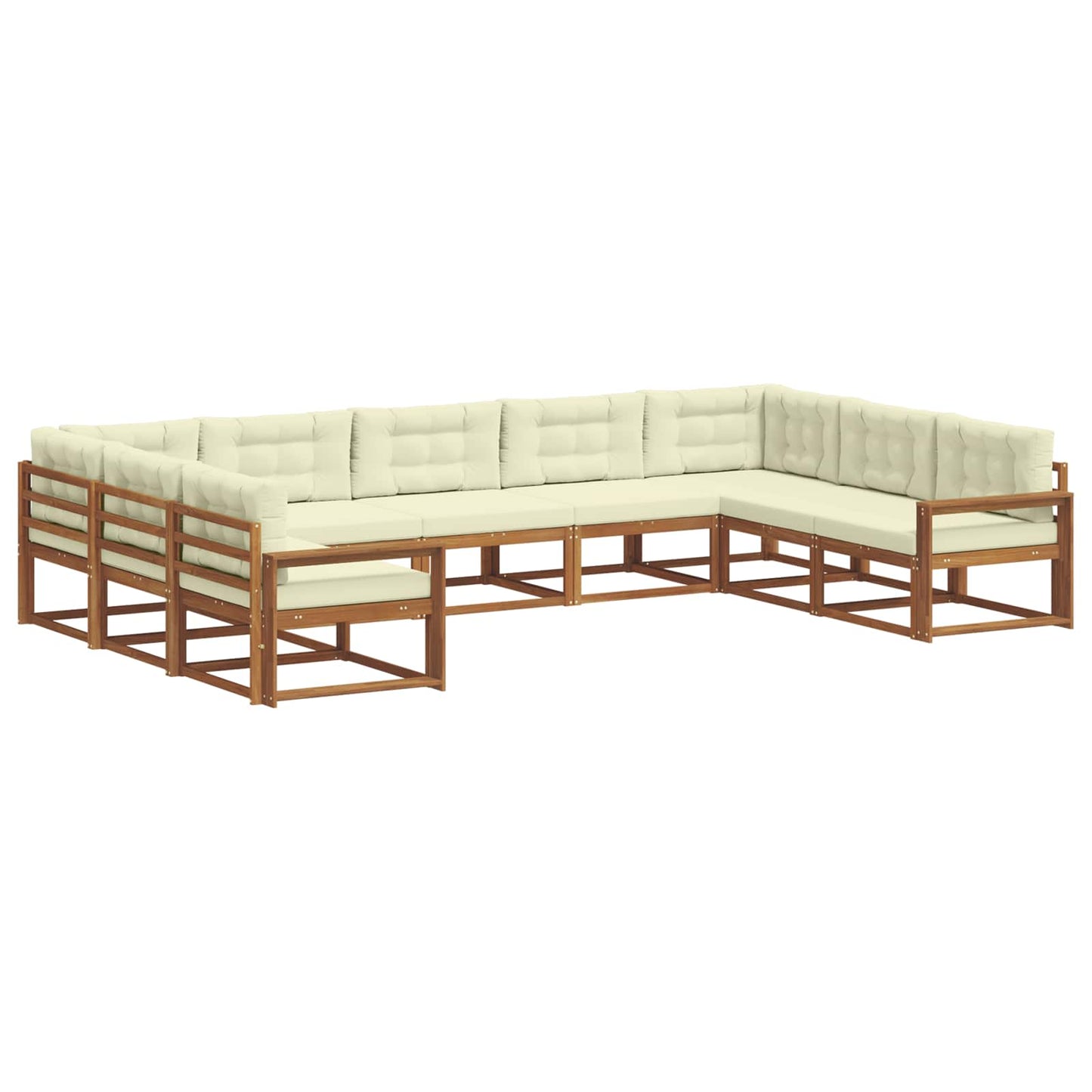 Outdoor-Sofagarnitur 9 stk. Natur und Creme