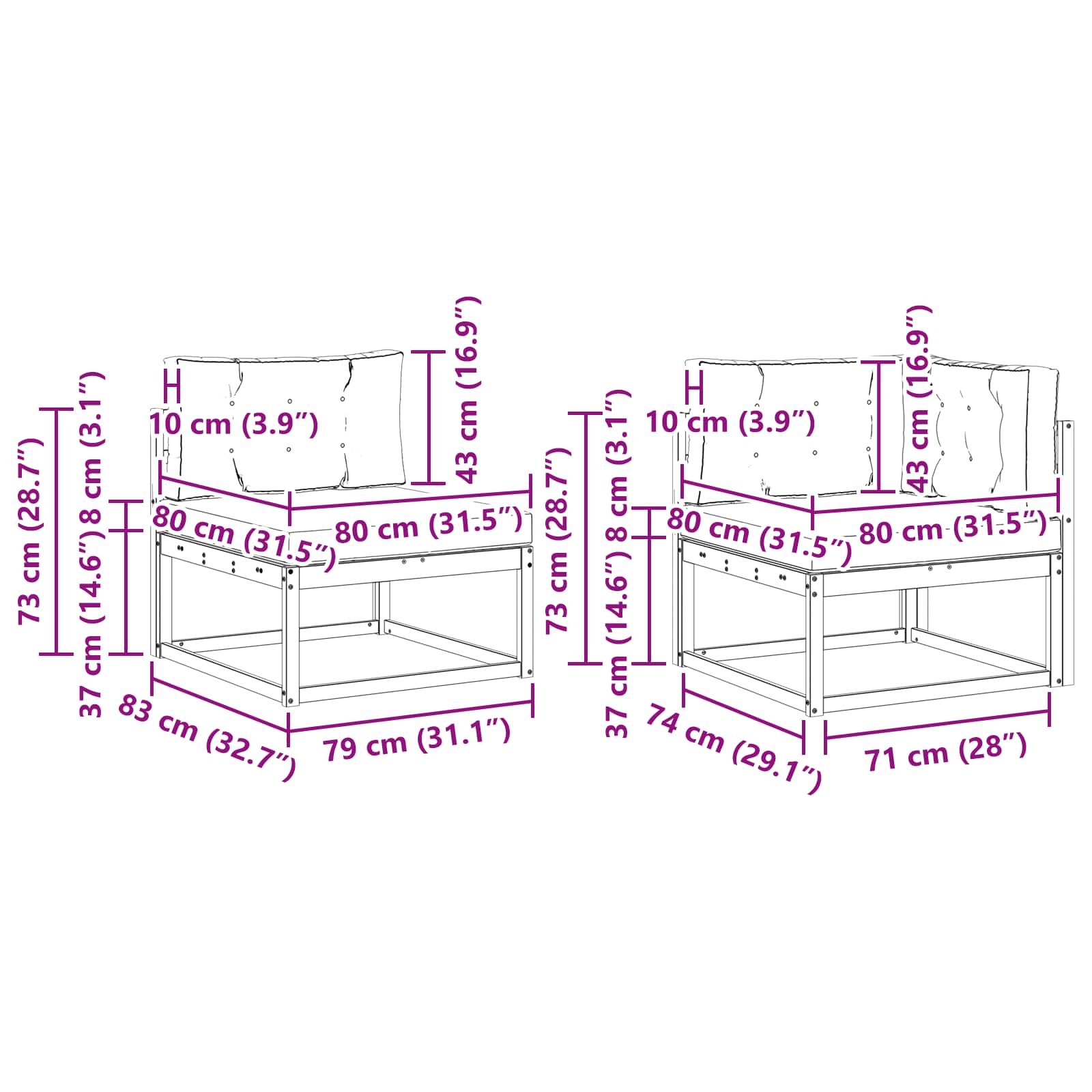 Outdoor-Sofagarnitur 9 stk. Natur und Creme