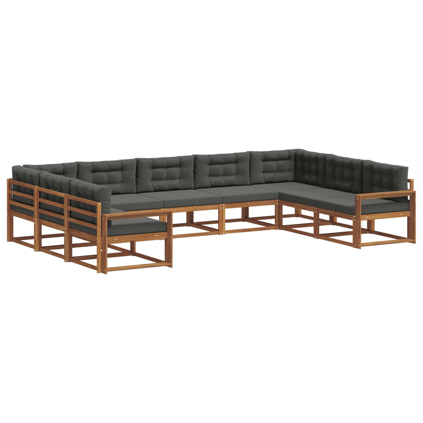 Outdoor-Sofagarnitur 9 stk. Natur und Anthrazit