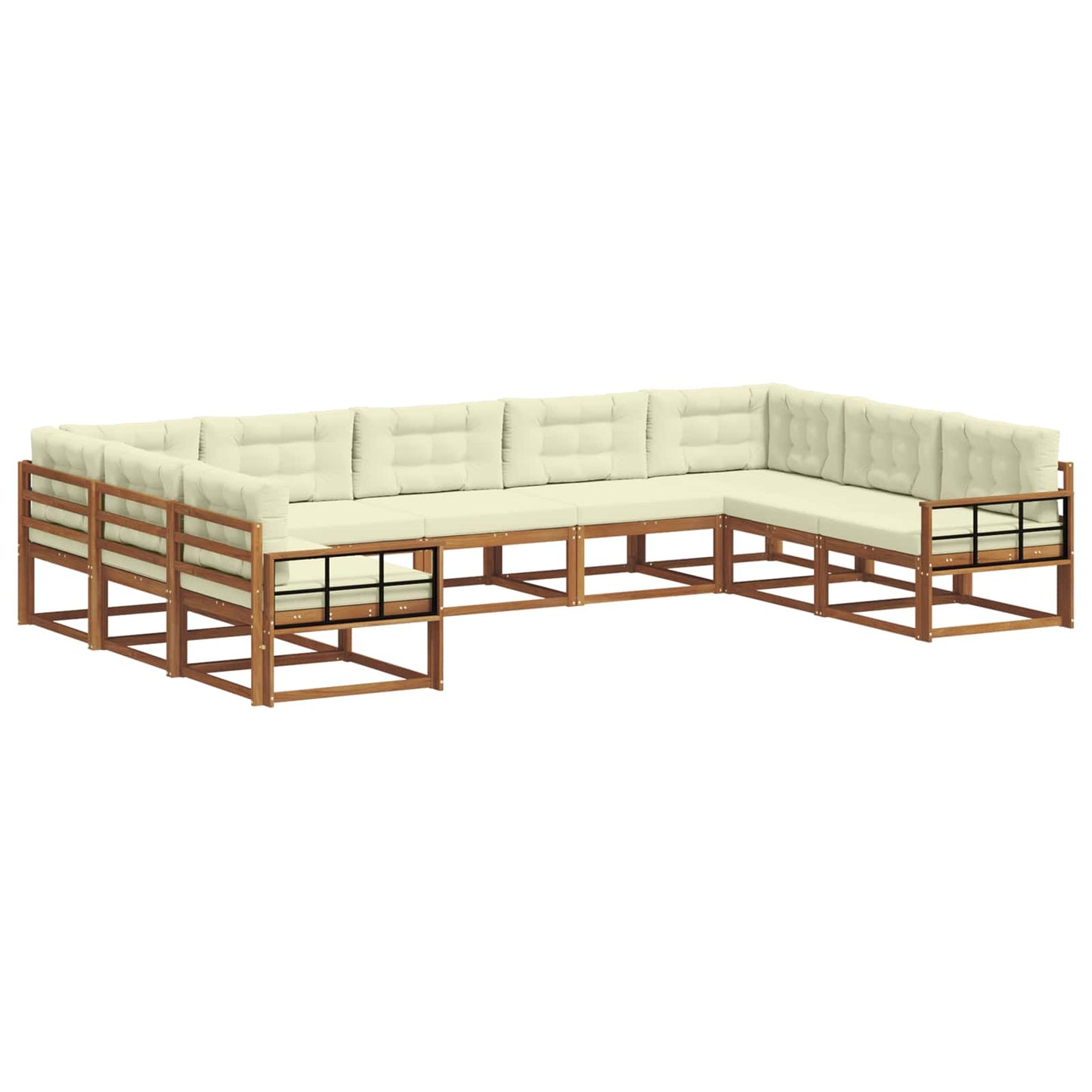 Outdoor-Sofagarnitur 9 stk. Natur und Creme