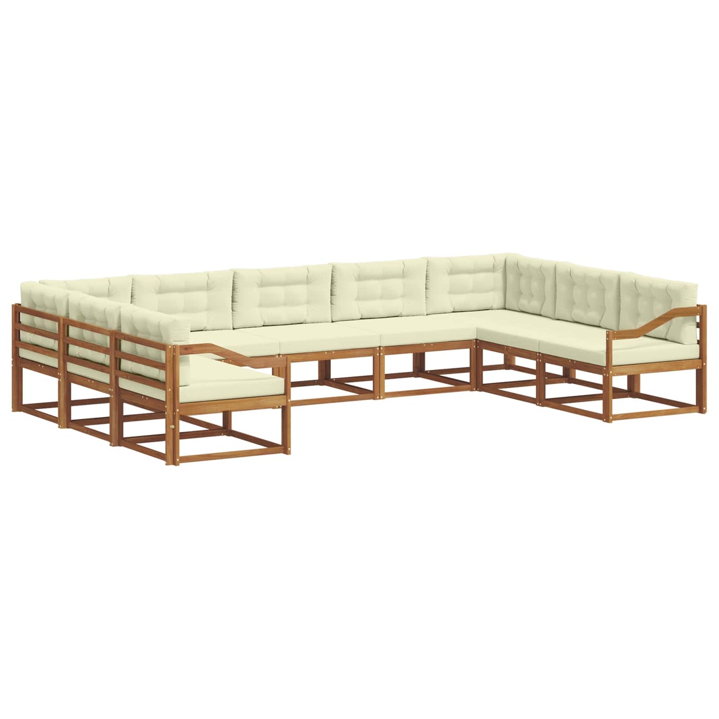 Outdoor-Sofagarnitur 9 stk. Natur und Creme