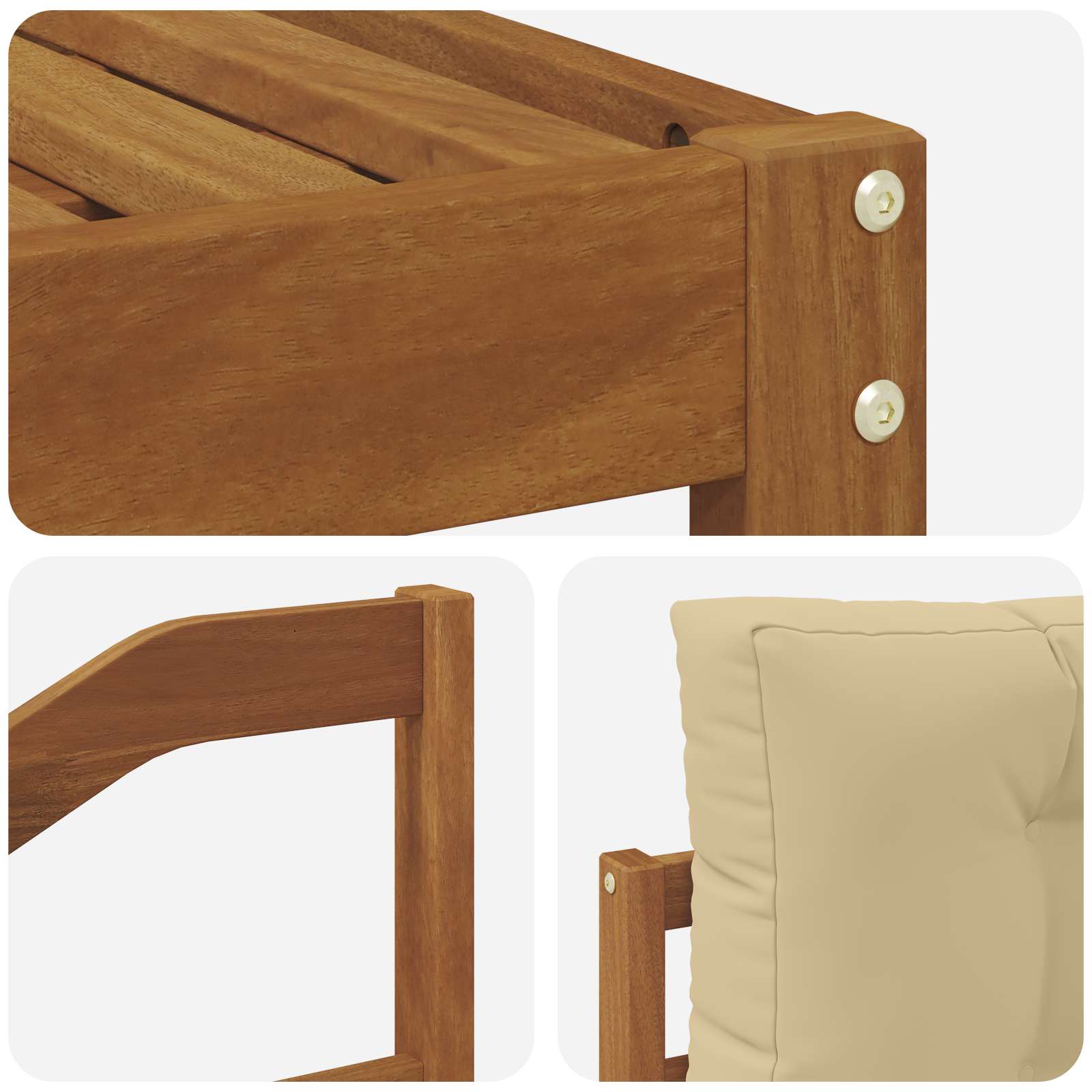 Outdoor-Sofagarnitur mit Kissen 10 pcs Natur und Beige
