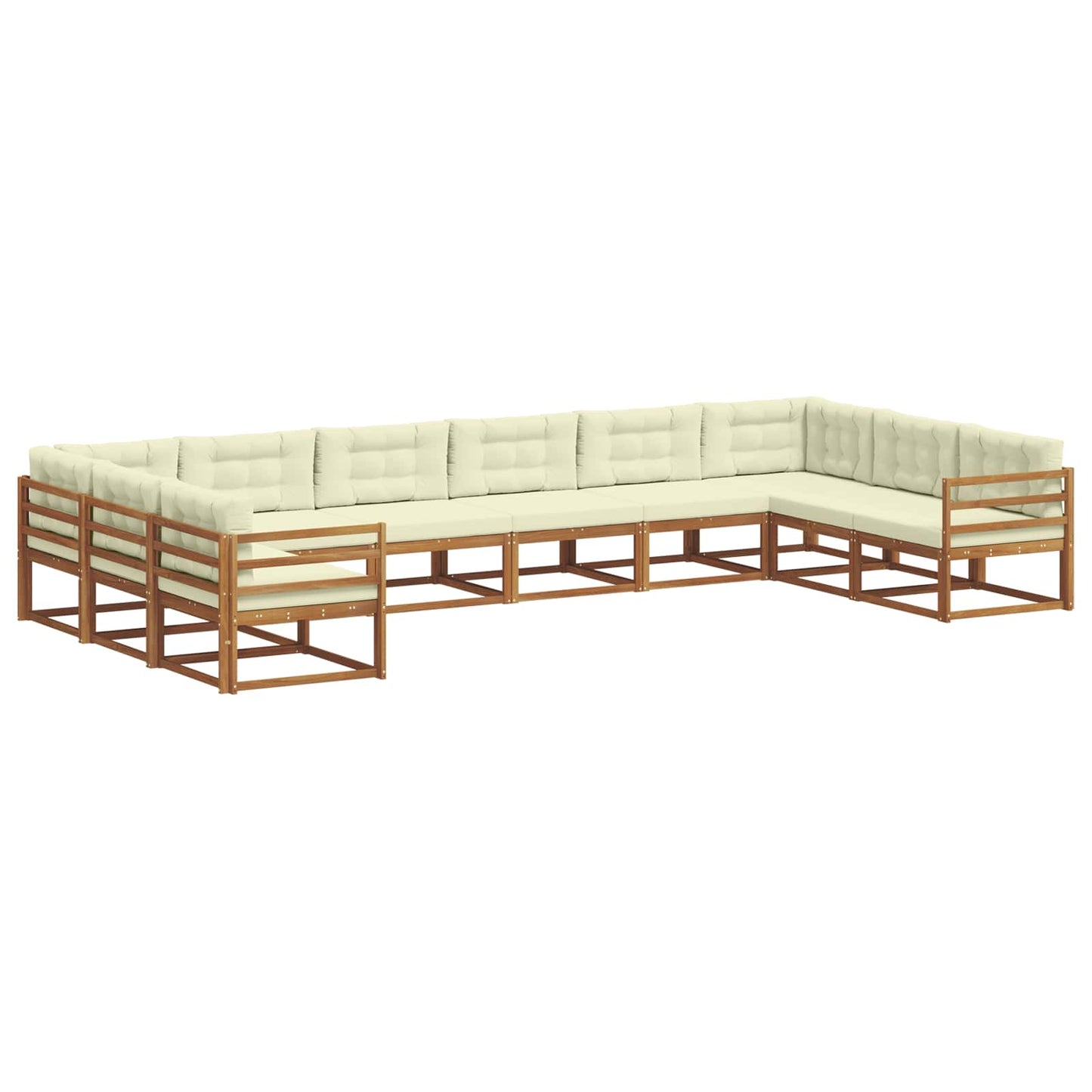 Outdoor-Sofagarnitur 10 stk. Natur und Creme