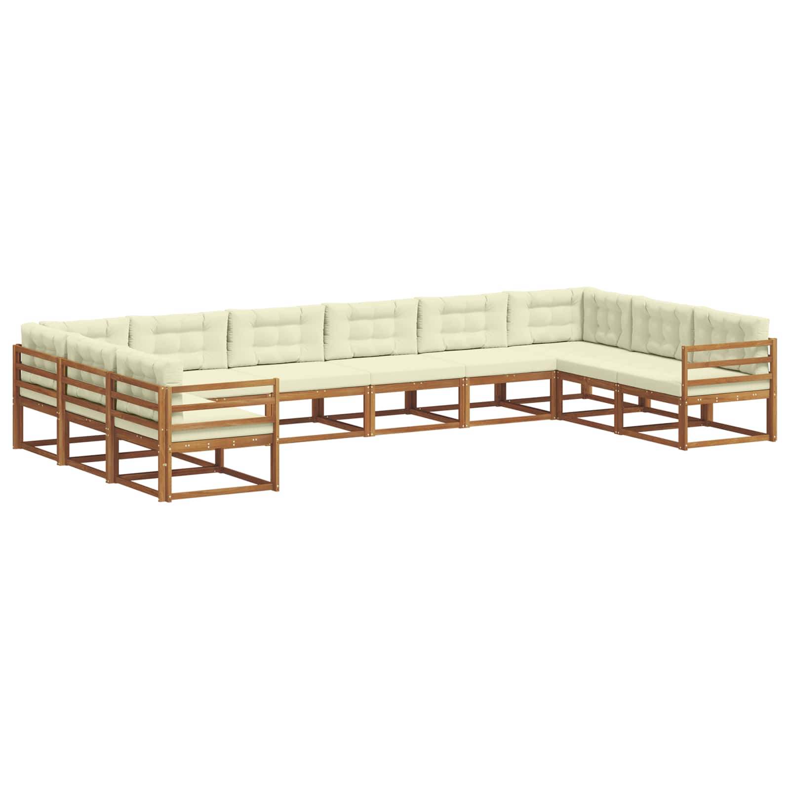 Outdoor-Sofagarnitur 10 stk. Natur und Creme