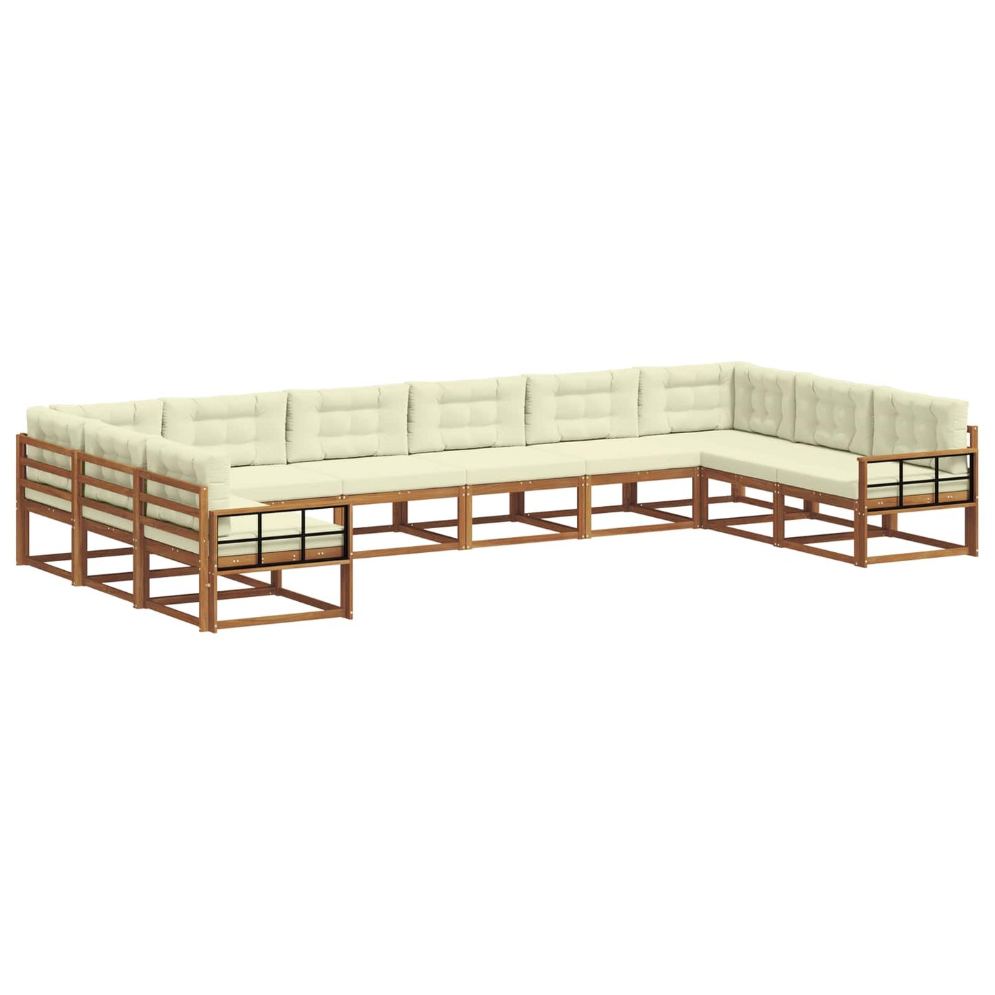 Outdoor-Sofagarnitur 10 stk. Natur und Creme