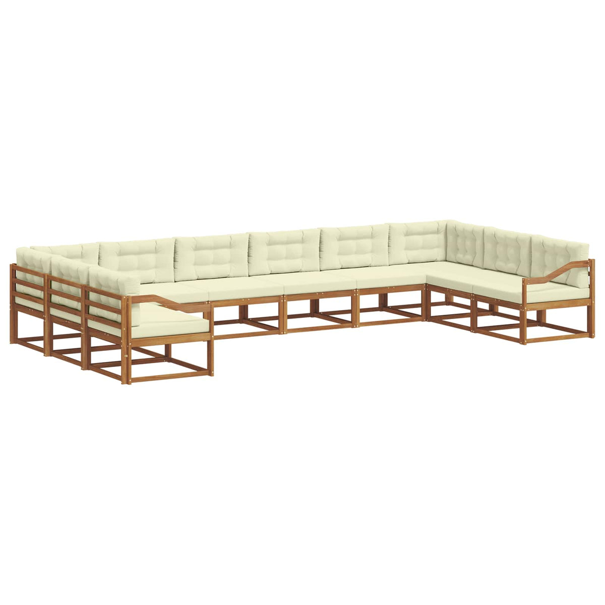 Outdoor-Sofagarnitur 10 stk. Natur und Creme