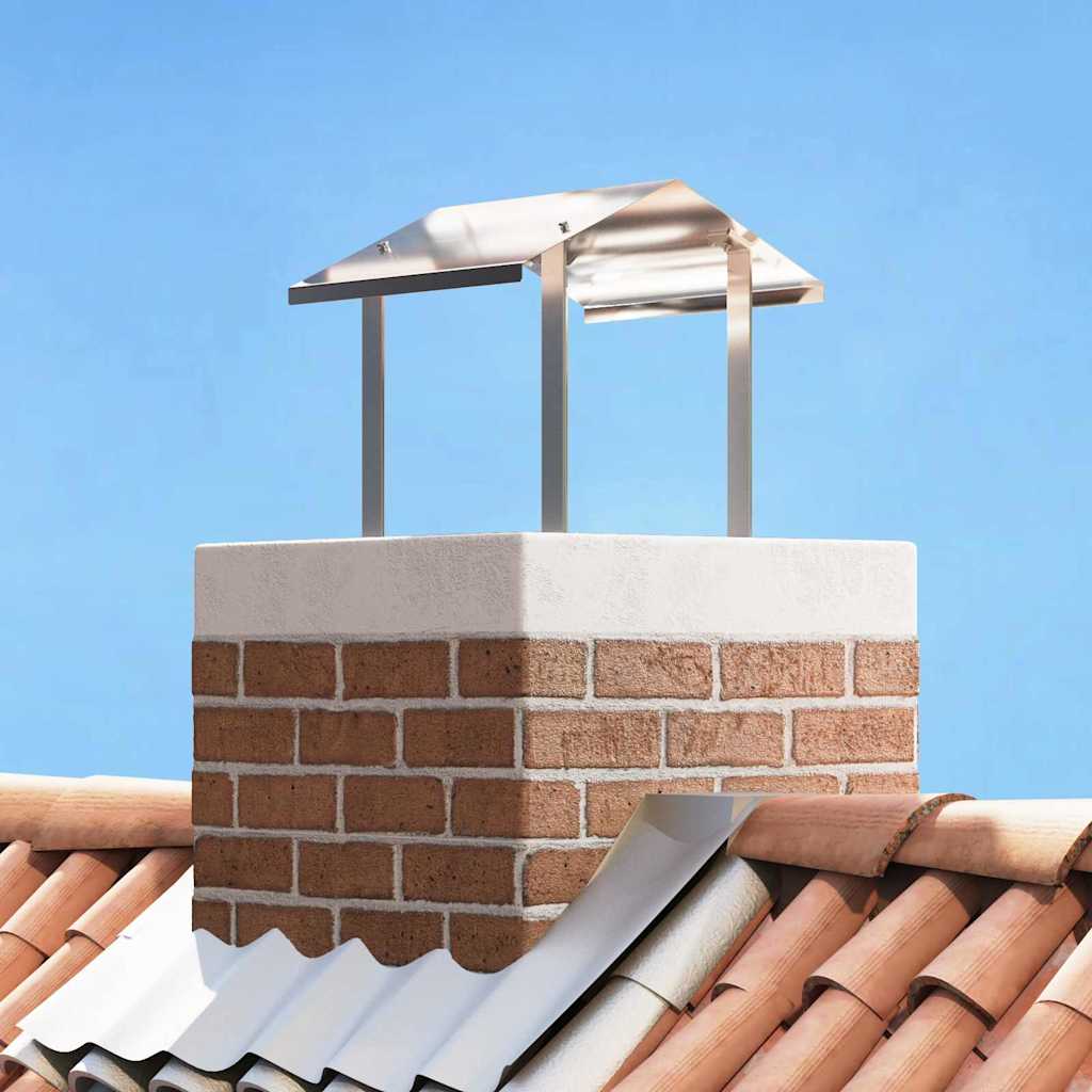 Kaminhaube Silber 40 x 40 x 37,5 cm Edelstahl