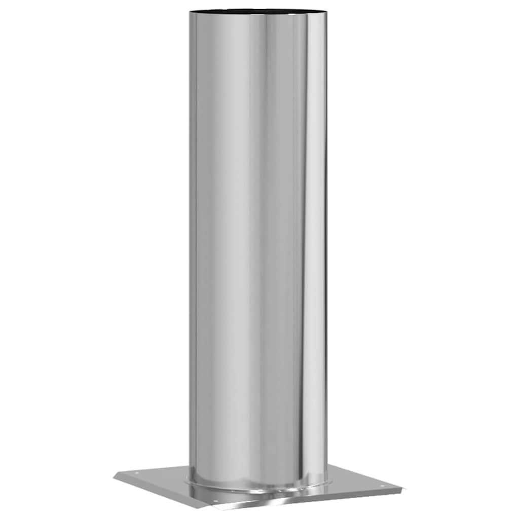 Kamin Kopf Erweiterung Silber 26 x 26 x 50 cm Edelstahl