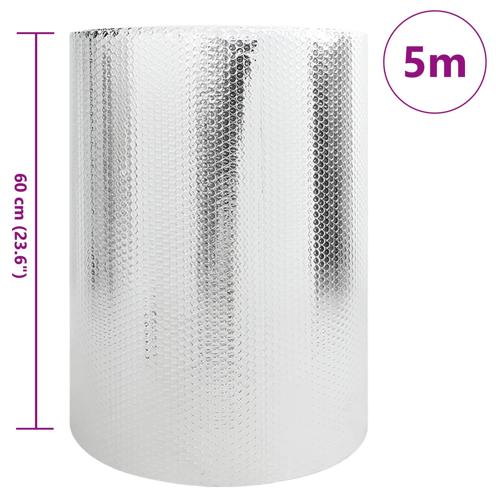 Heizkörper-Reflektorfolie Silber 5 x 0,6 m Polyethylen