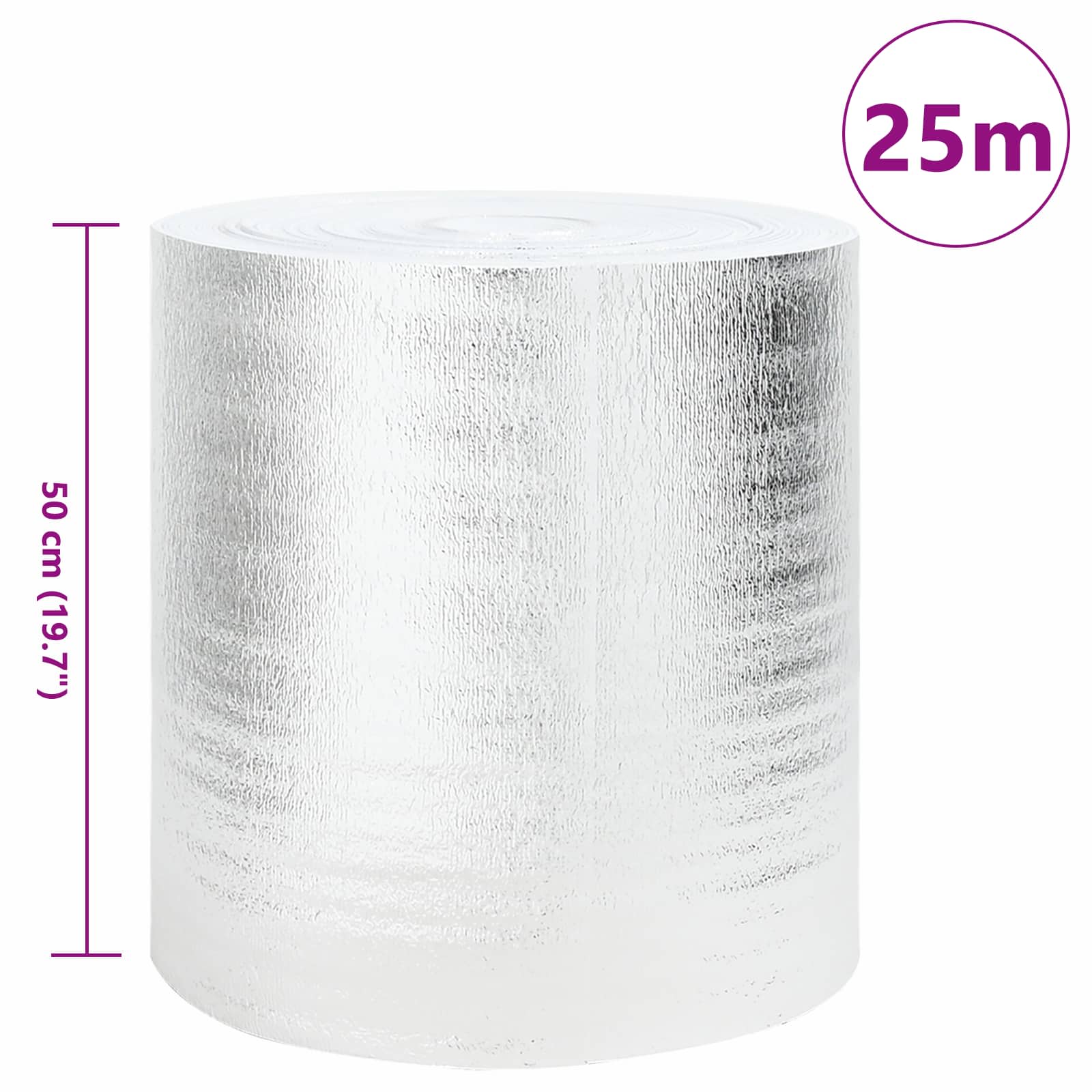 Heizkörper-Reflektorfolie Silber 25 x 0,5 m Polyethylen