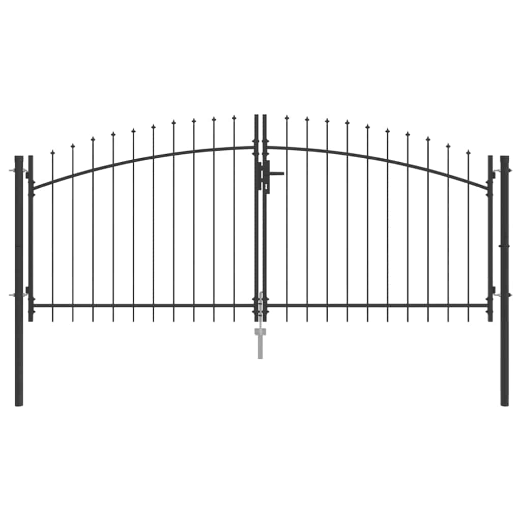 Doppeltor WOERDEN 299,5 x 174,5 cm Stahl Grau Abschließbar