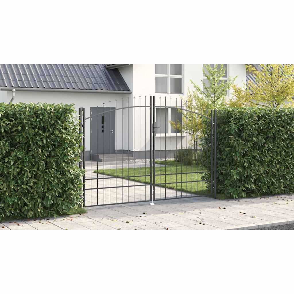 Doppeltor WOERDEN 299,5 x 249,5 cm Stahl Grau Abschließbar
