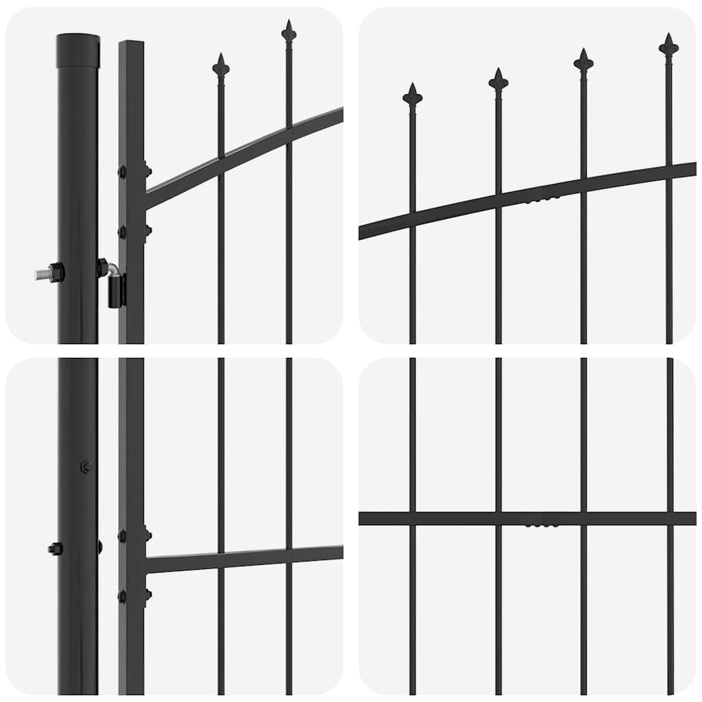 Doppeltor WOERDEN 400 x 174,5 cm Stahl Grau Abschließbar
