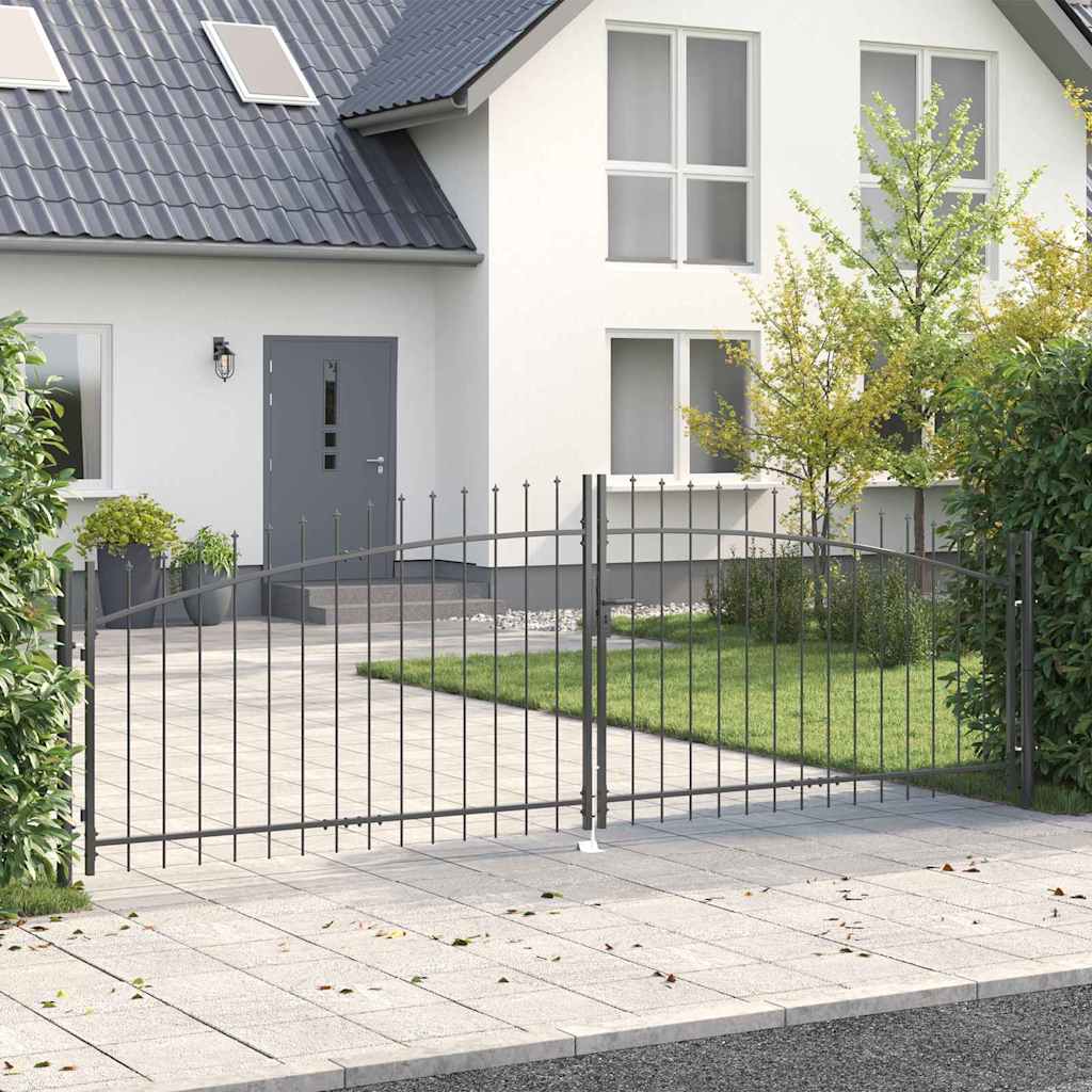Doppeltor WOERDEN 400 x 174,5 cm Stahl Grau Abschließbar