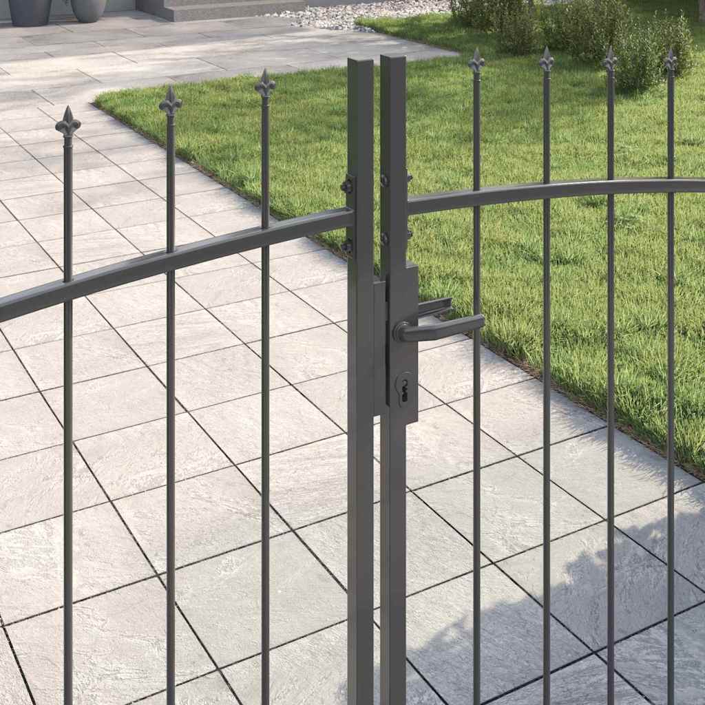 Doppeltor WOERDEN 400 x 199.5 cm Stahl Grau Abschließbar