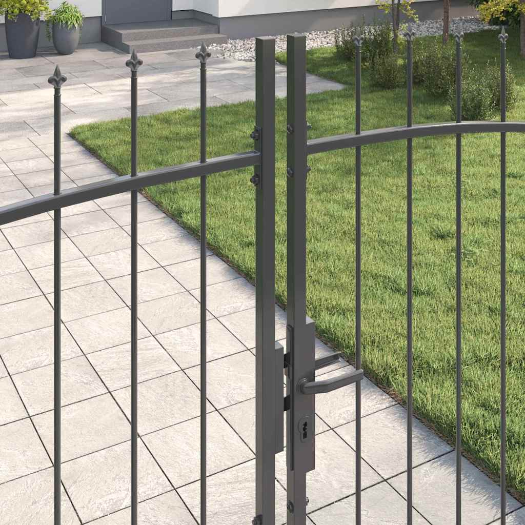 Doppeltor WOERDEN 400 x 224,5 cm Stahl Grau Abschließbar