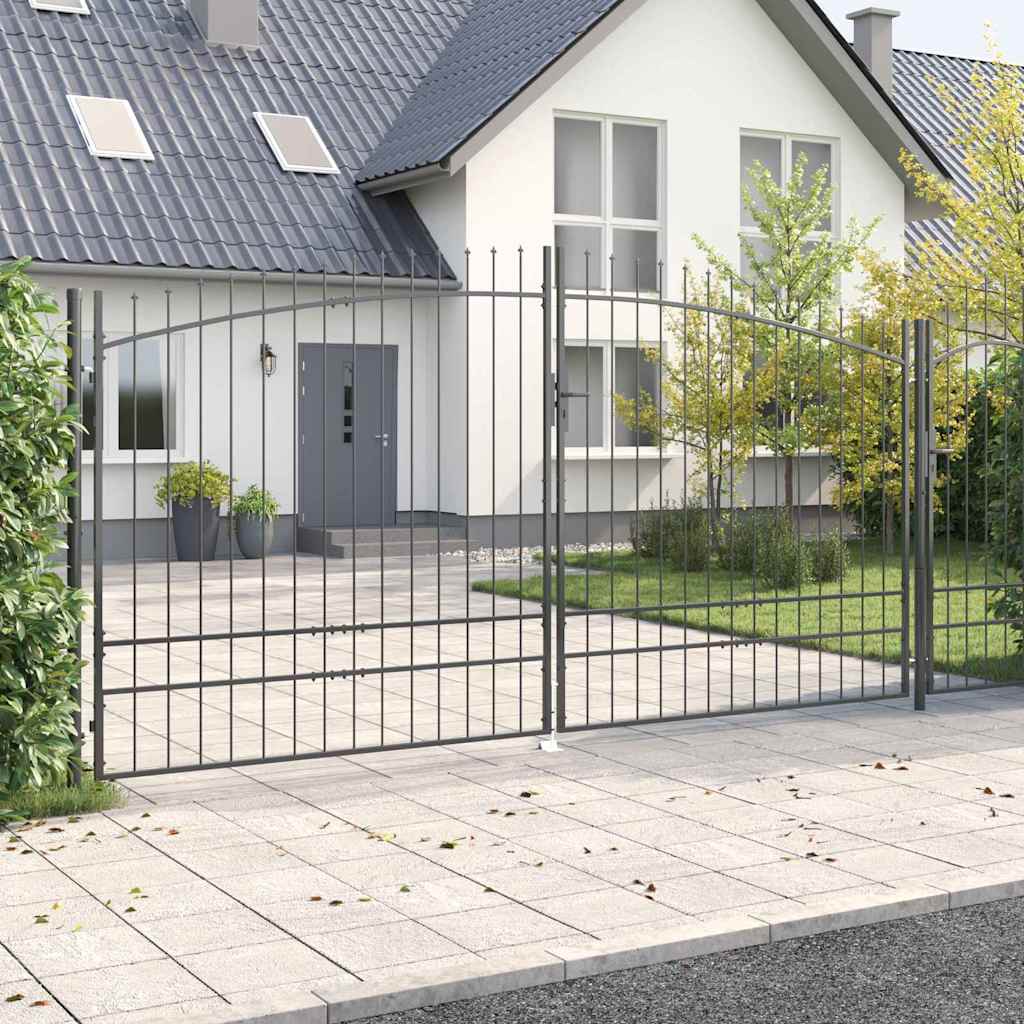 Doppeltor WOERDEN 400 x 249,5 cm Stahl Grau Abschließbar