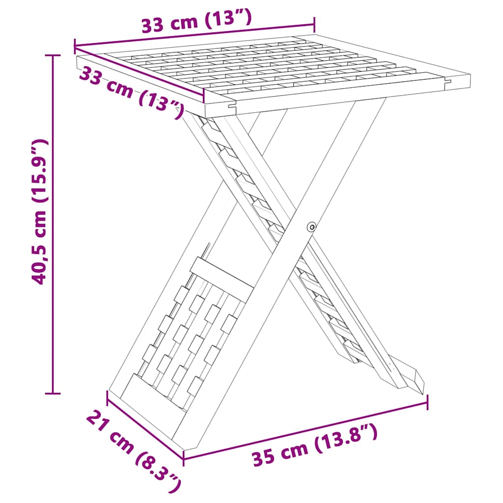 Couchtisch Braun 33 x 33 x 40,5 cm Massivholz aus Walnuss