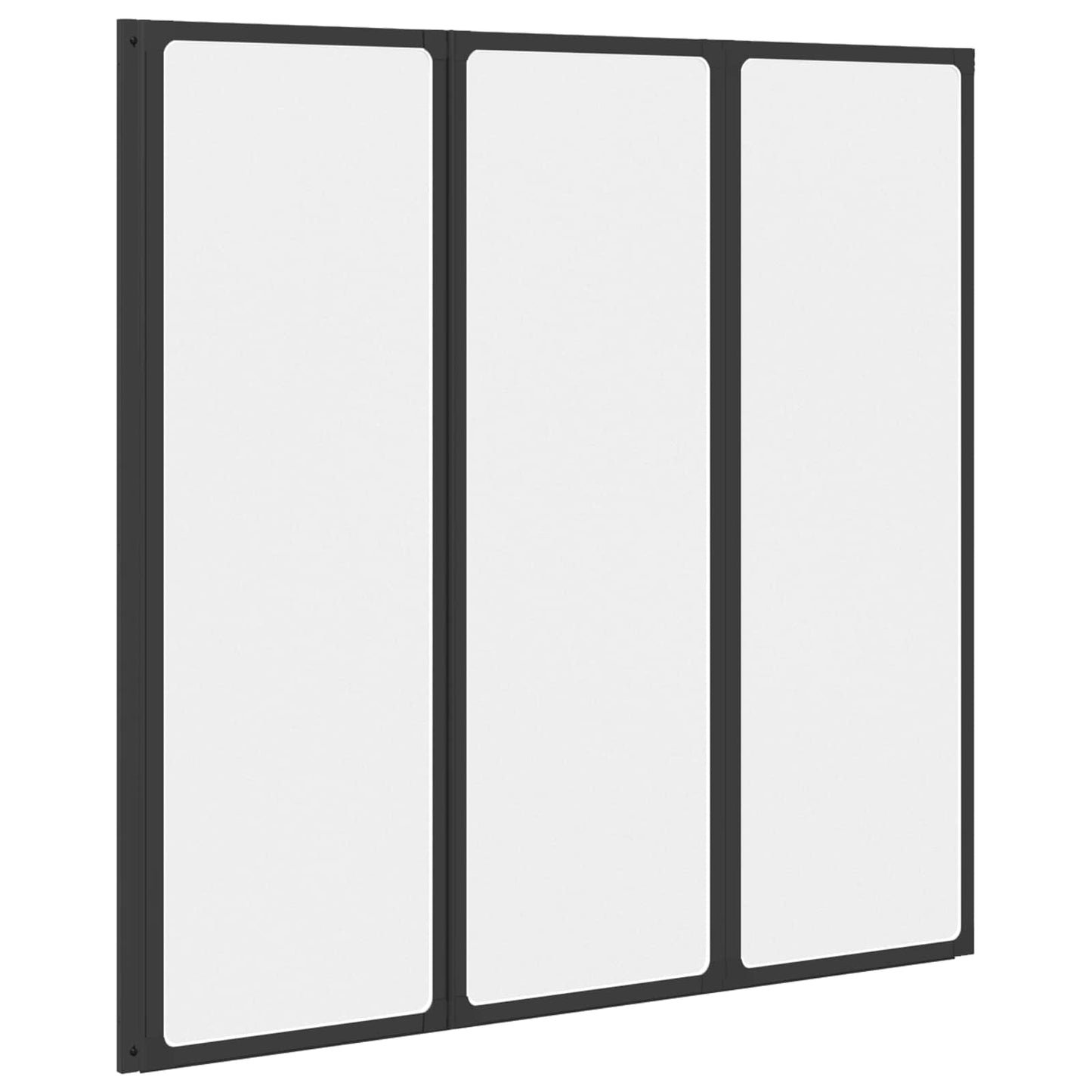 Duschwand Schwarz 120 x 2 x 117 cm Aluminium und PP