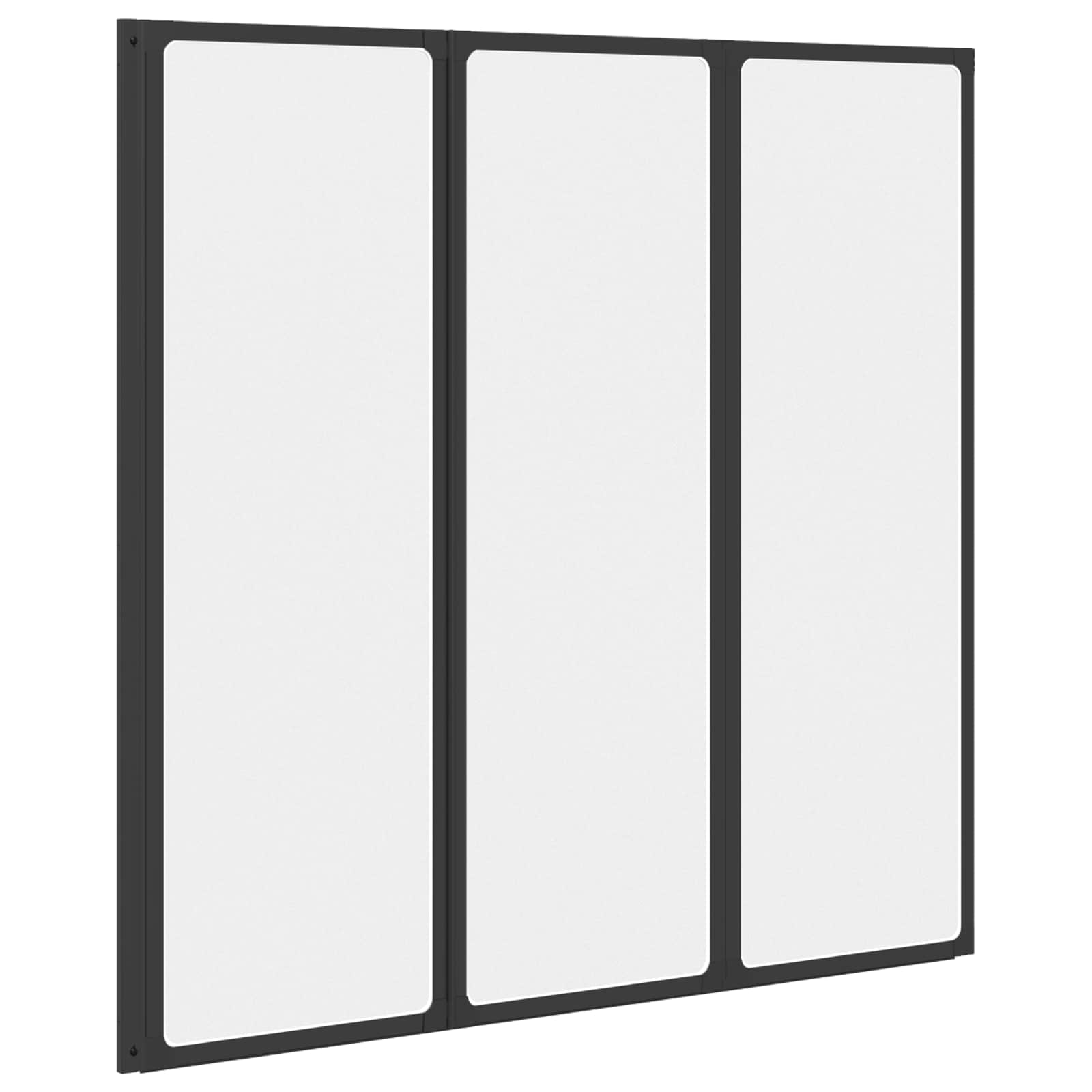 Duschwand Schwarz 120 x 2 x 117 cm Aluminium und PP