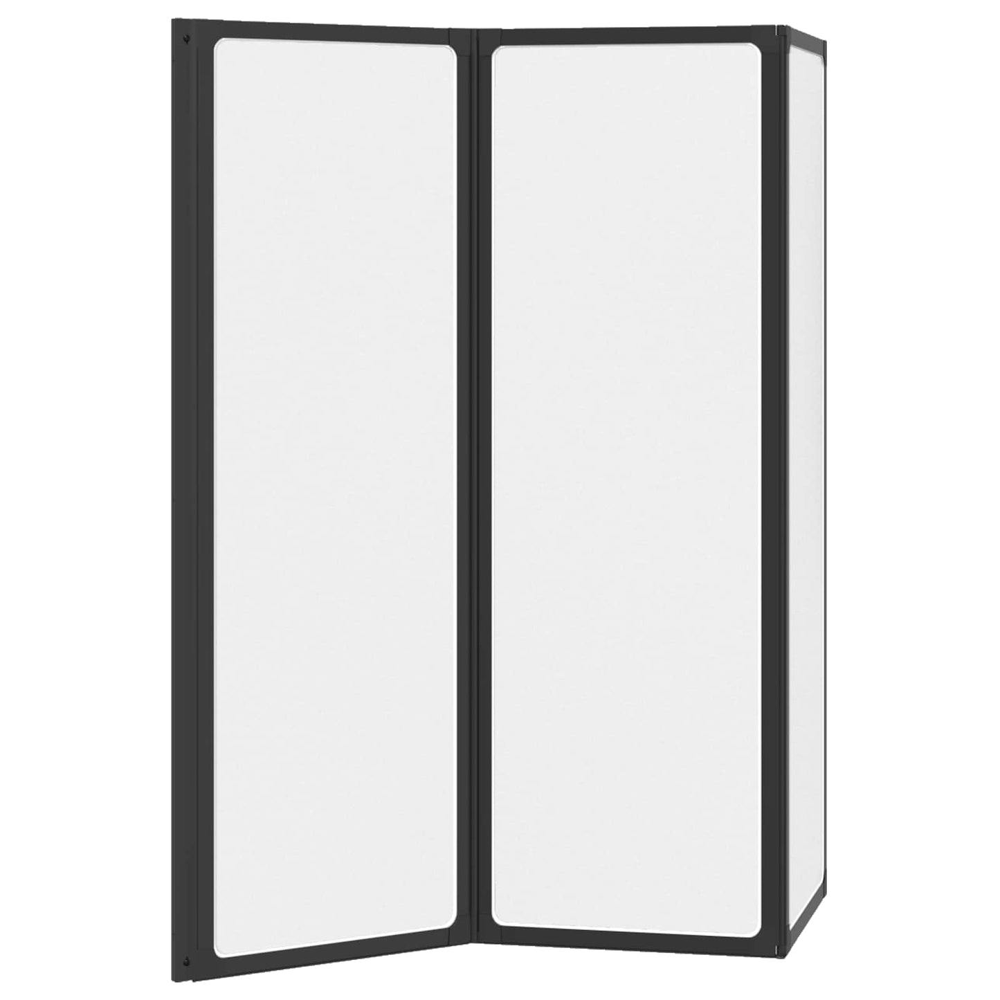 Duschwand Schwarz 120 x 2 x 117 cm Aluminium und PP
