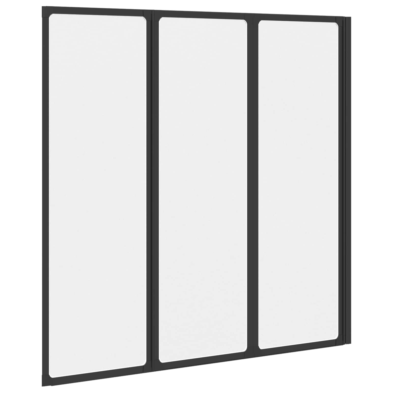 Duschwand Schwarz 120 x 2 x 117 cm Aluminium und PP