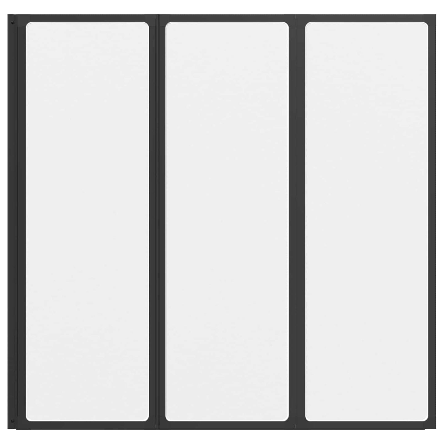 Duschwand Schwarz 120 x 2 x 117 cm Aluminium und PP