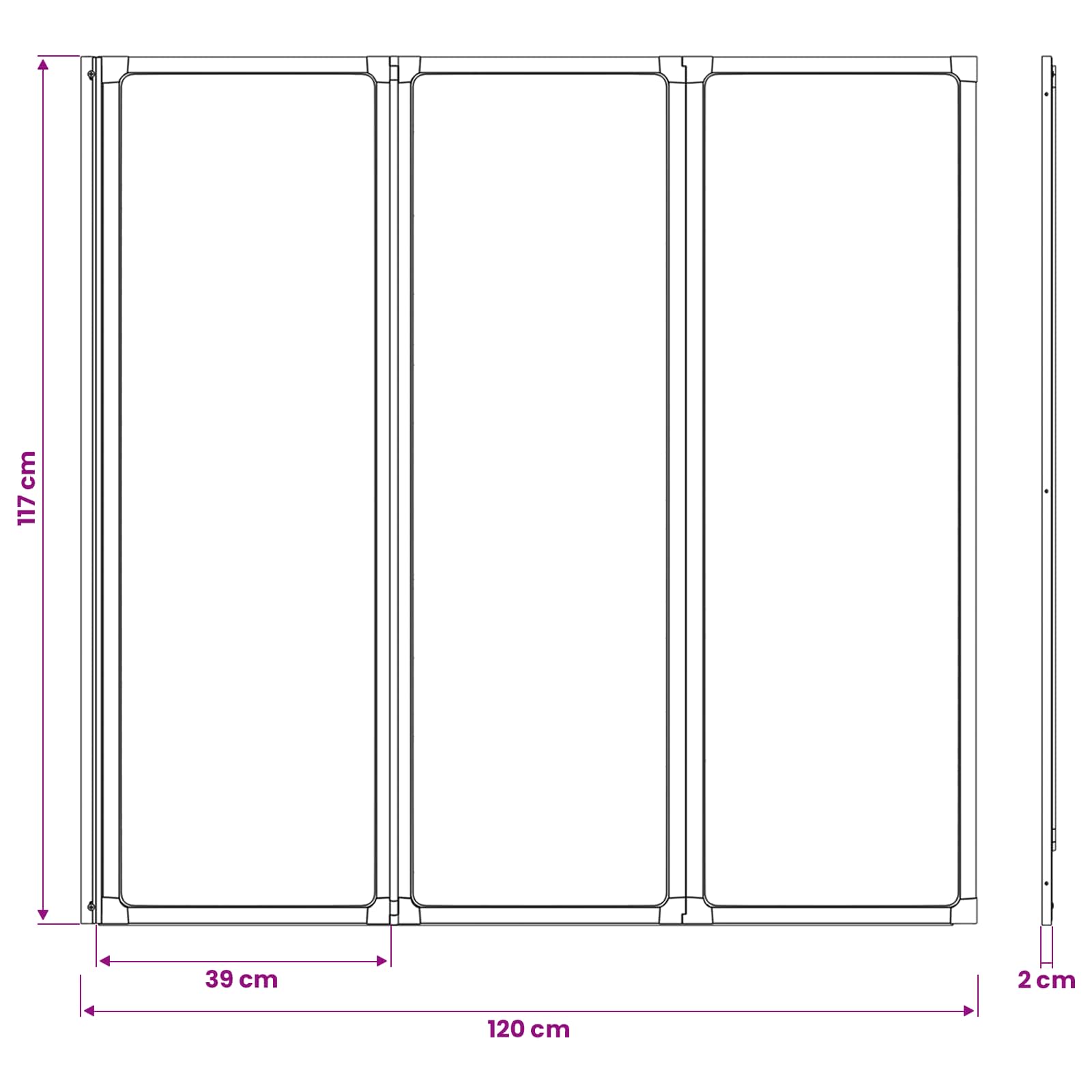 Duschwand Schwarz 120 x 2 x 117 cm Aluminium und PP