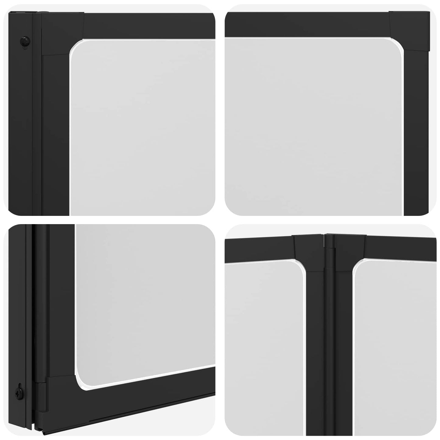 Duschwand Schwarz 132 x 2 x 140 cm Aluminium und PP
