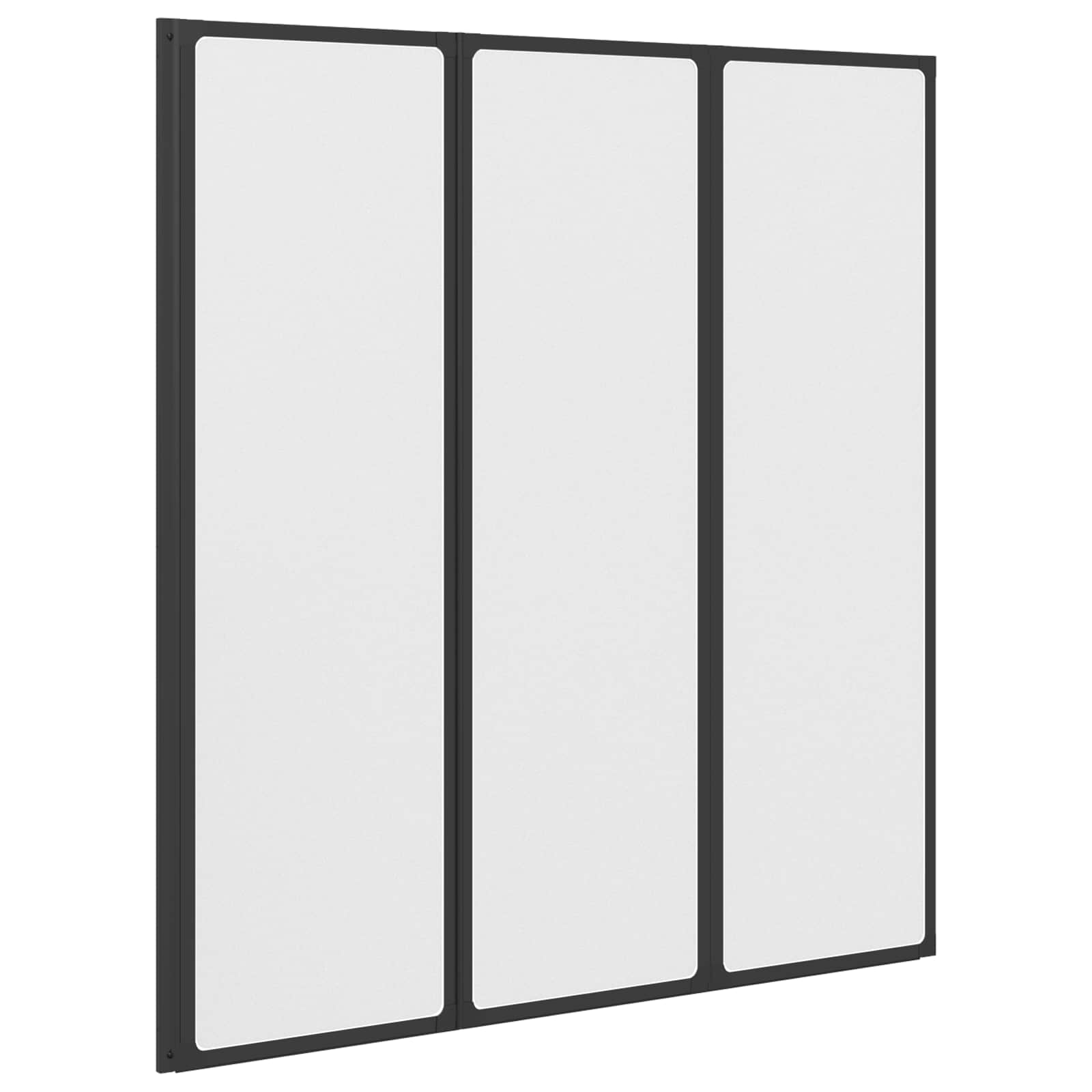 Duschwand Schwarz 132 x 2 x 140 cm Aluminium und PP