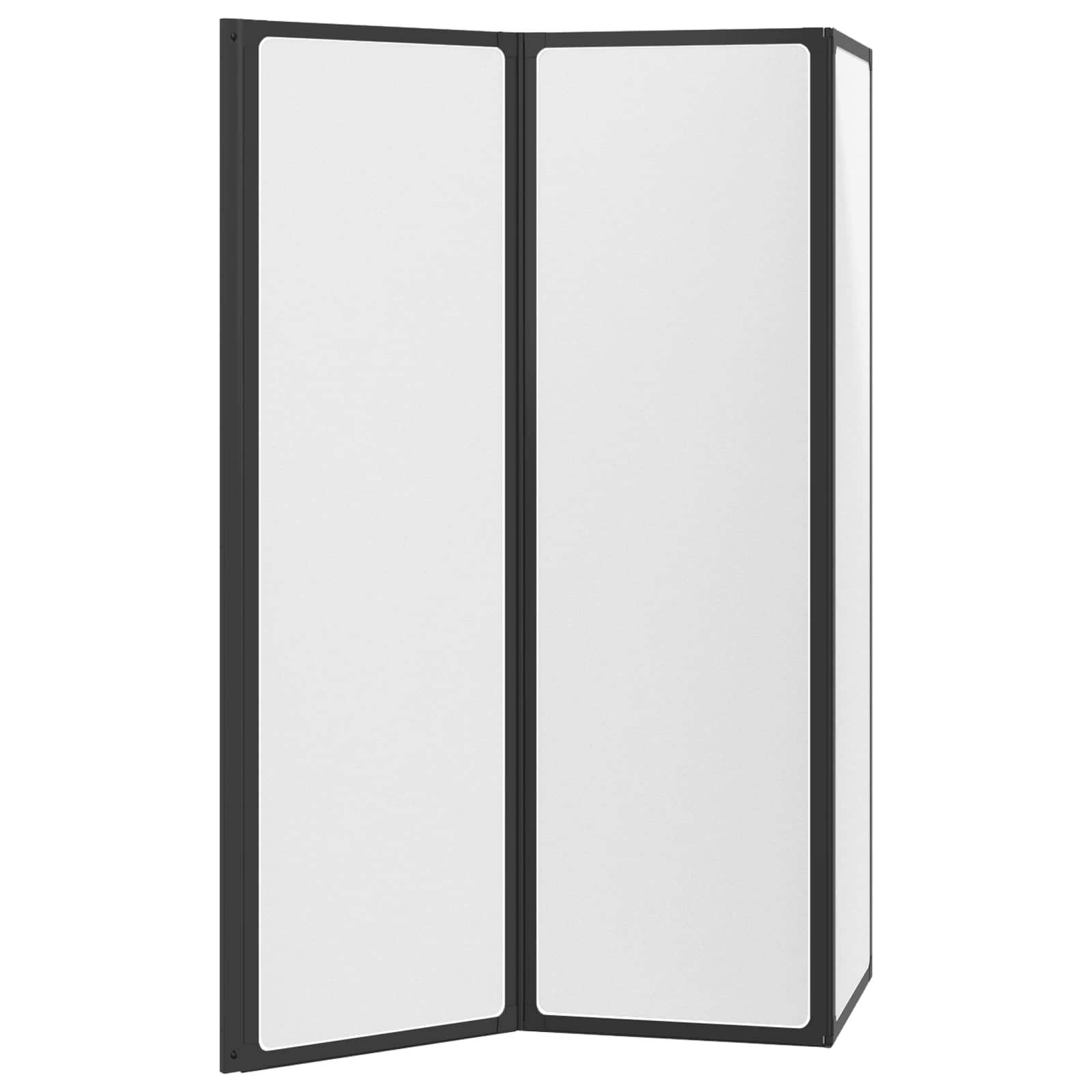 Duschwand Schwarz 132 x 2 x 140 cm Aluminium und PP
