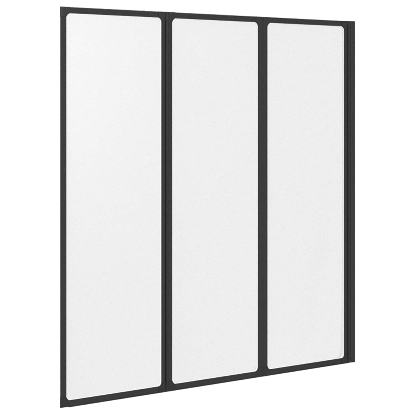 Duschwand Schwarz 132 x 2 x 140 cm Aluminium und PP