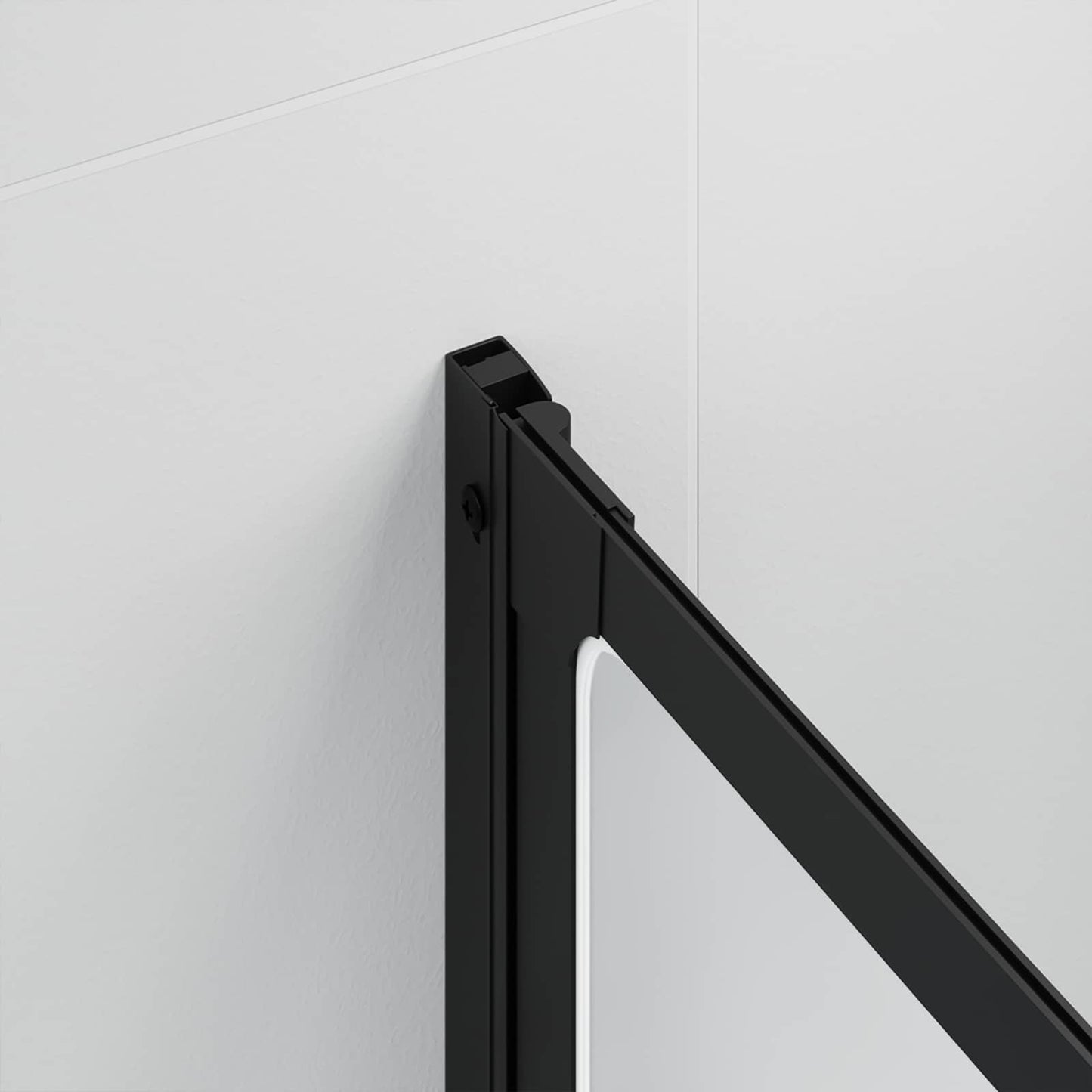 Duschwand Schwarz 168 x 140 cm Aluminium