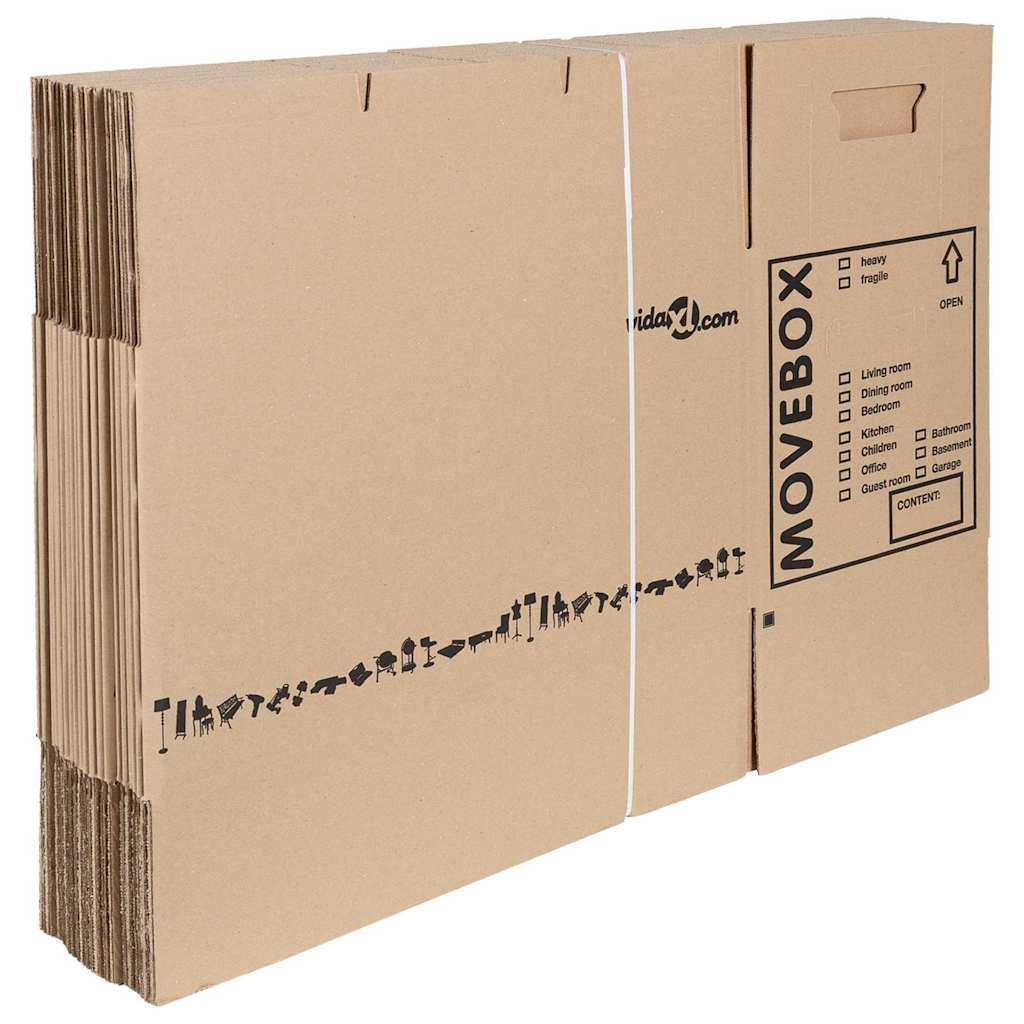 Umzugsbox mit Speicher 20 stk. Natur 59 x 31,5 x 31,5 cm Karton