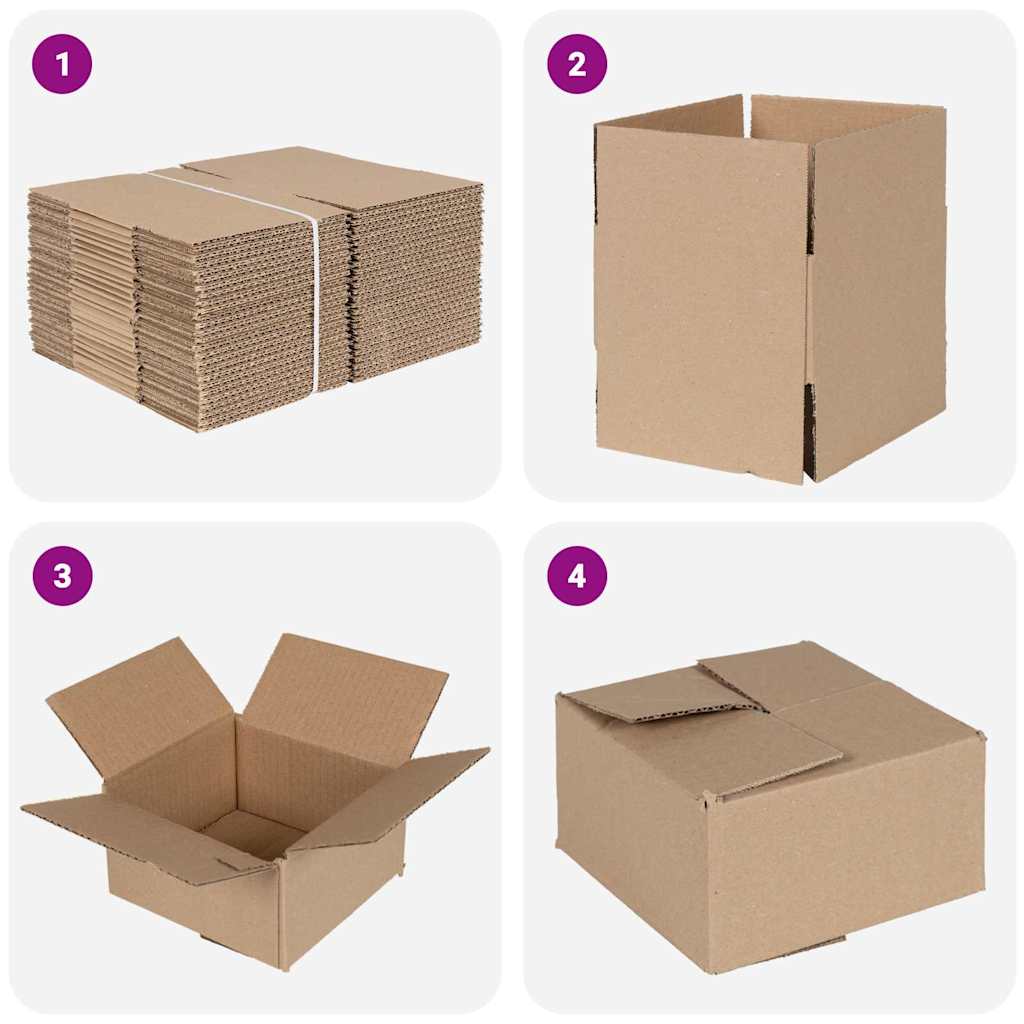 Faltbox mit Speicher 50 stk. Natur 15 x 15 x 8 cm Karton
