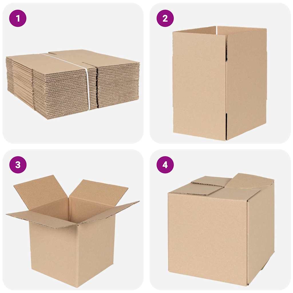 Faltbox mit Speicher 50 stk. Natur 20 x 20 x 20 cm Karton