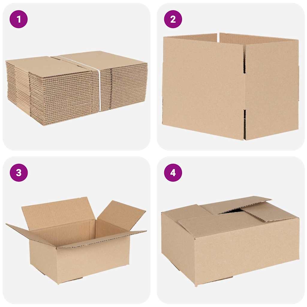 Faltbox mit Speicher 50 stk. Natur 25 x 17,5 x 10 cm Karton