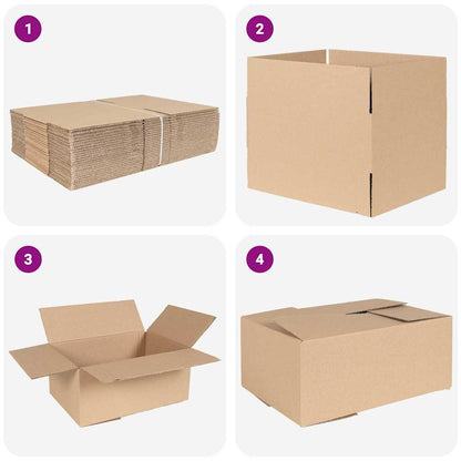 Faltbox mit Speicher 50 stk. Natur 35 x 24 x 15 cm Karton
