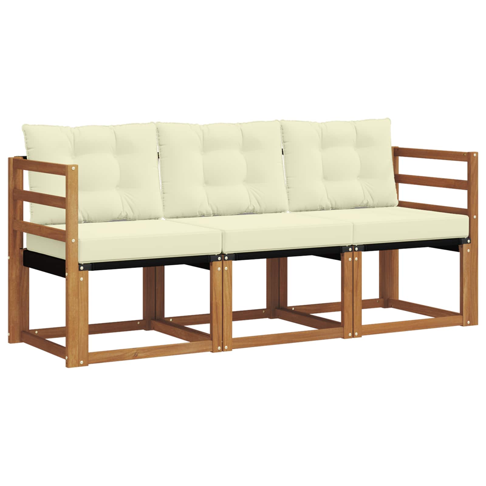 Outdoor-Sofagarnitur 3 stk. Natur und Creme