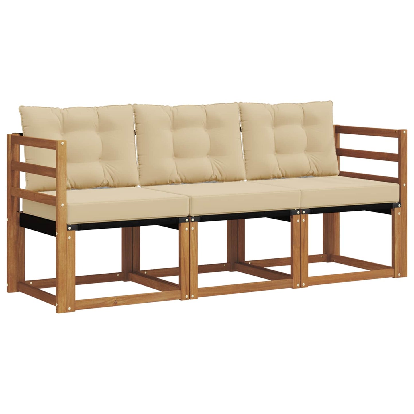 Outdoor-Sofagarnitur 3 stk. Natur und Beige