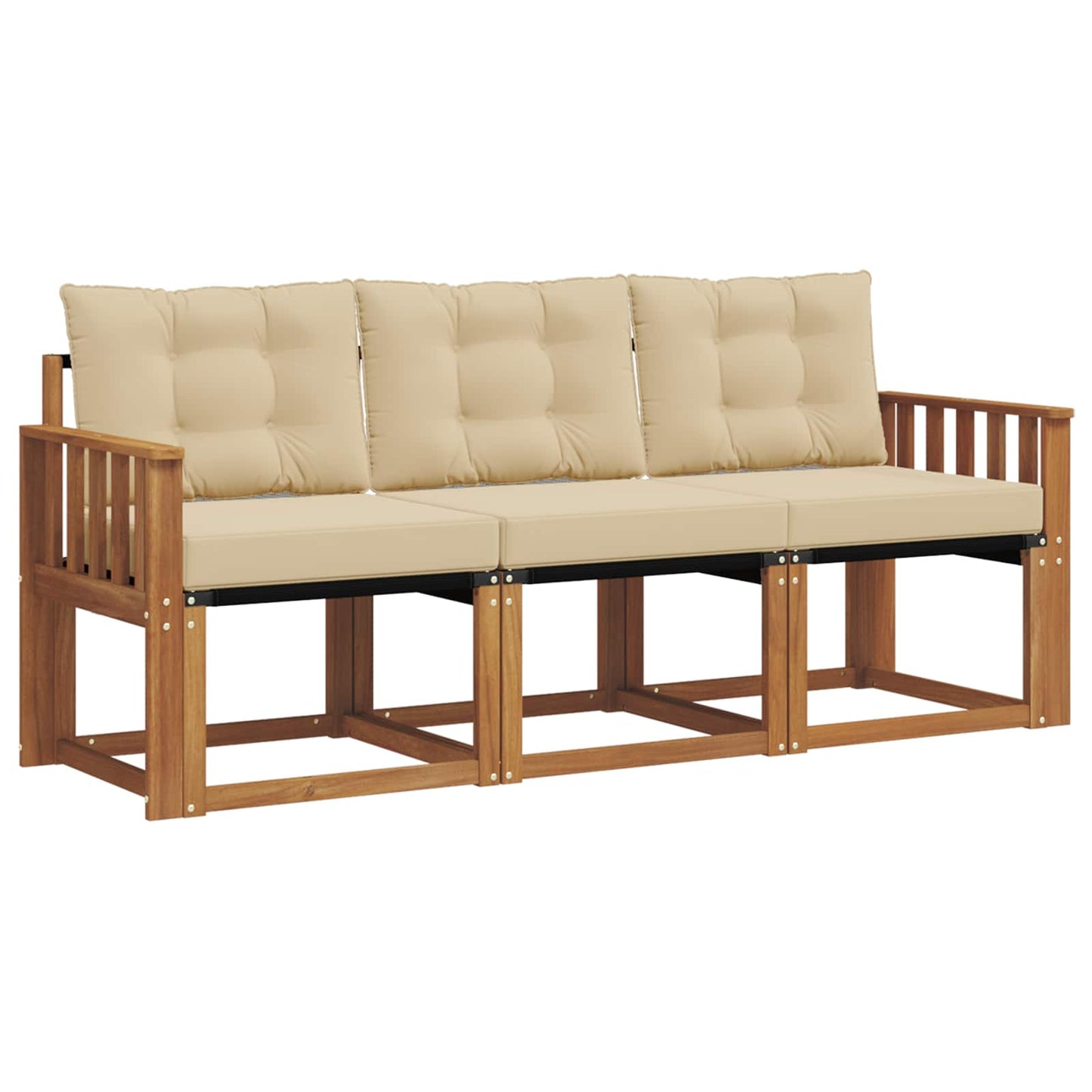 Outdoor-Sofagarnitur 3 stk. Natur und Beige