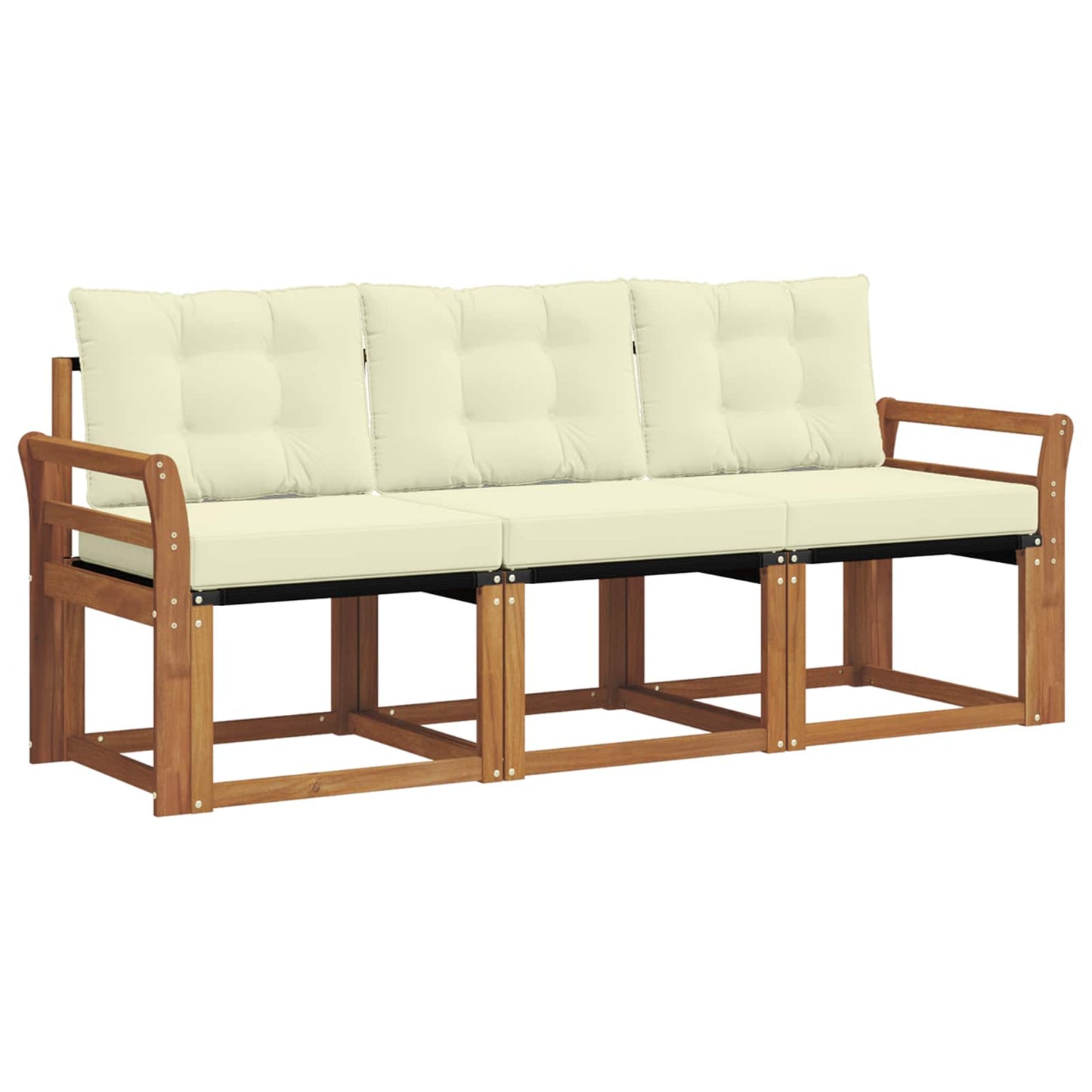 Outdoor-Sofagarnitur 3 stk. Natur und Creme