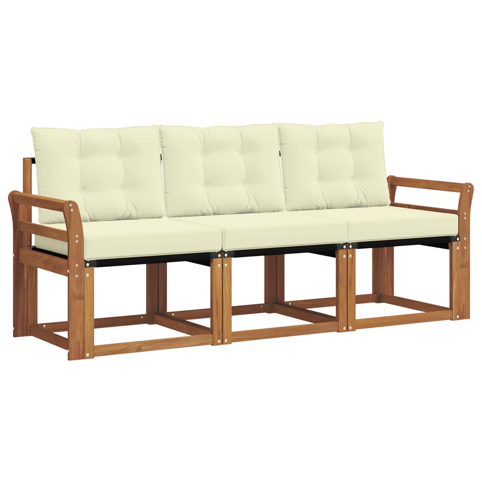 Outdoor-Sofagarnitur 3 stk. Natur und Creme