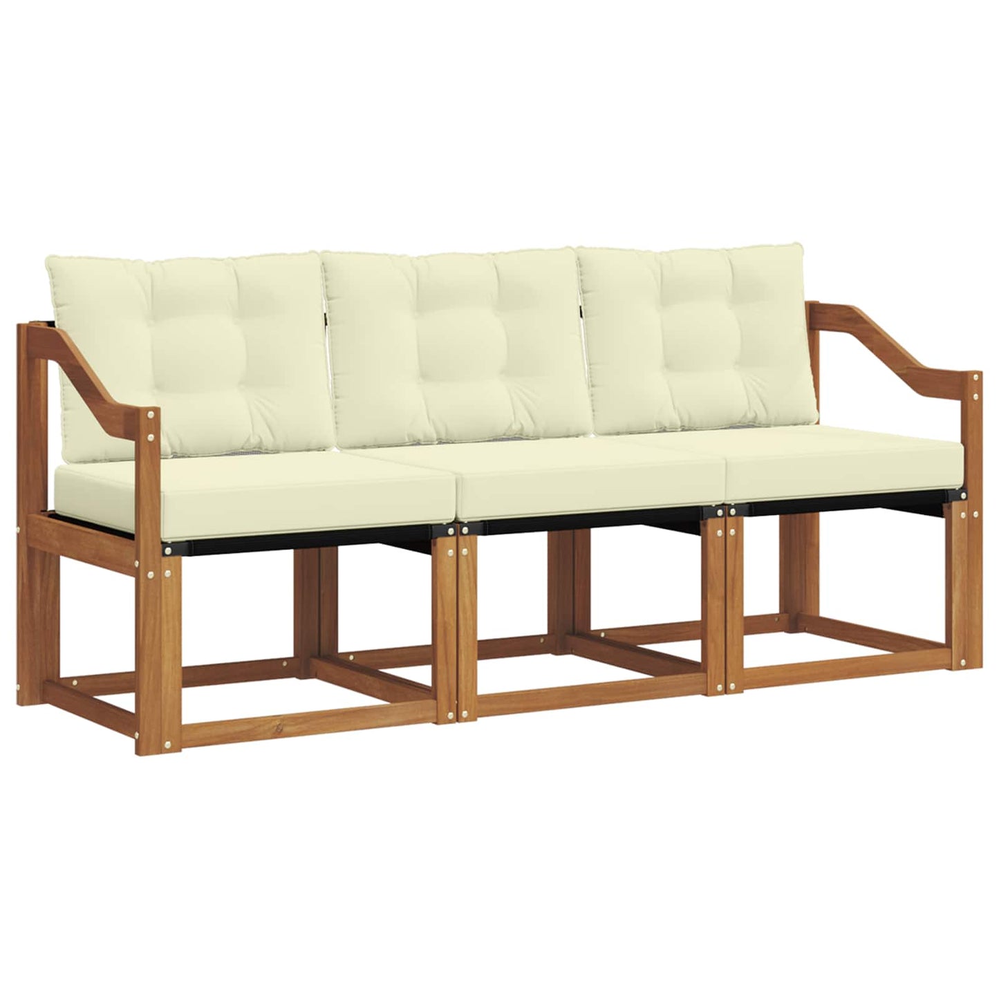 Outdoor-Sofagarnitur 3 stk. Natur und Creme