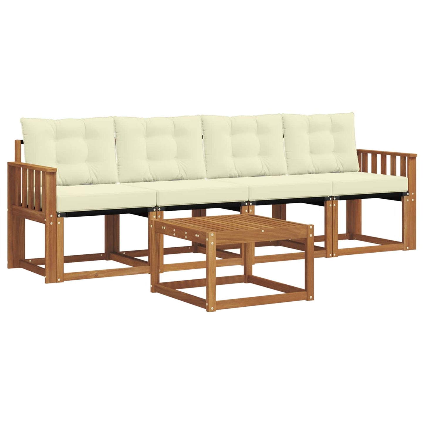 Outdoor-Sofagarnitur 5 stk. Natur und Creme