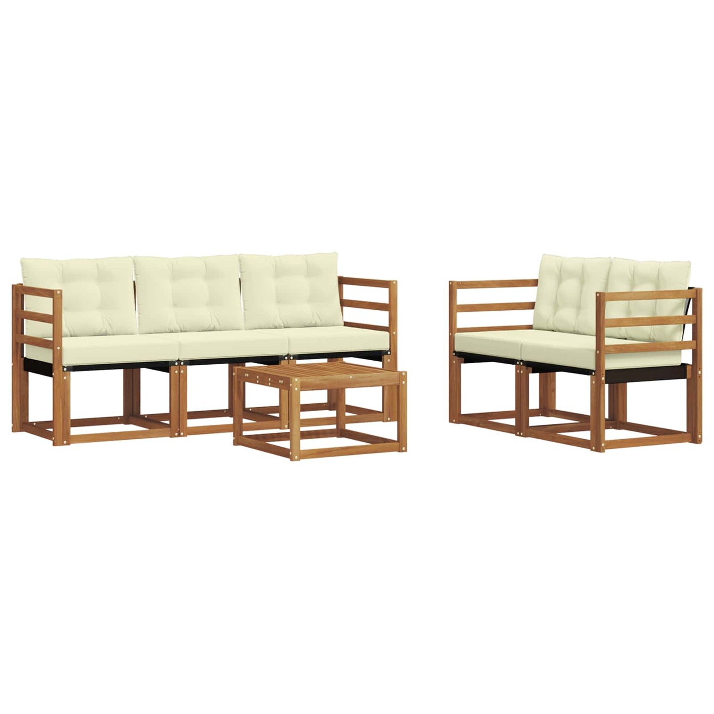 Outdoor-Sofagarnitur 6 stk. Natur und Creme