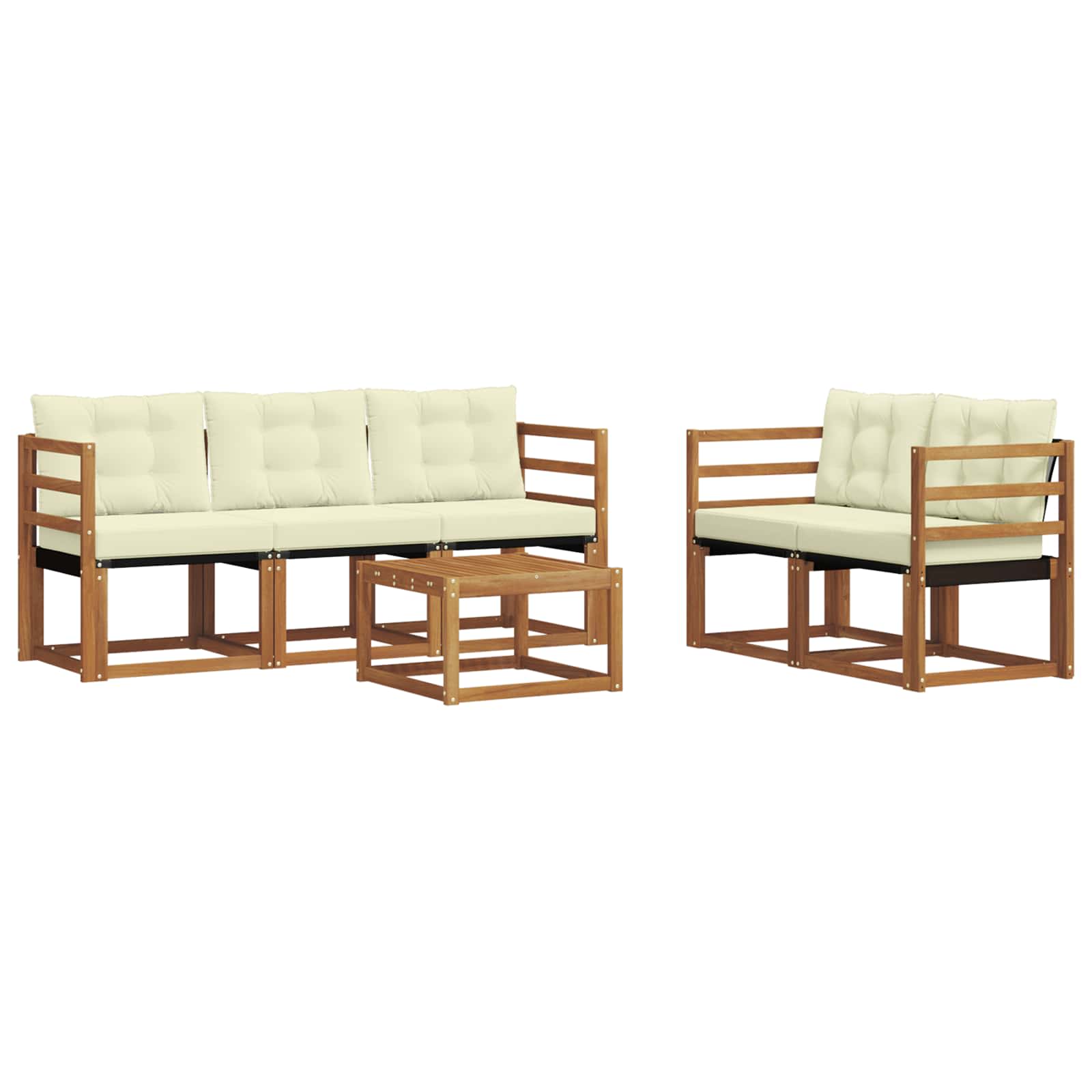 Outdoor-Sofagarnitur 6 stk. Natur und Creme