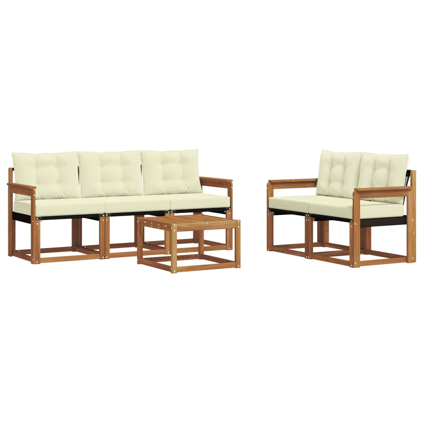 Outdoor-Sofagarnitur 6 stk. Natur und Creme